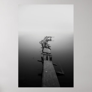 GRAYSCALE PHOTO OF DOCK POSTER