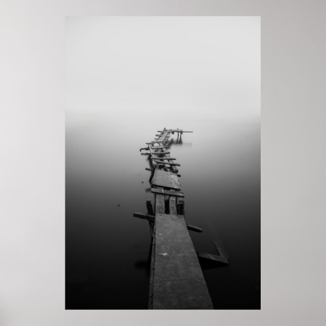 GRAYSCALE PHOTO OF DOCK POSTER (Vorne)