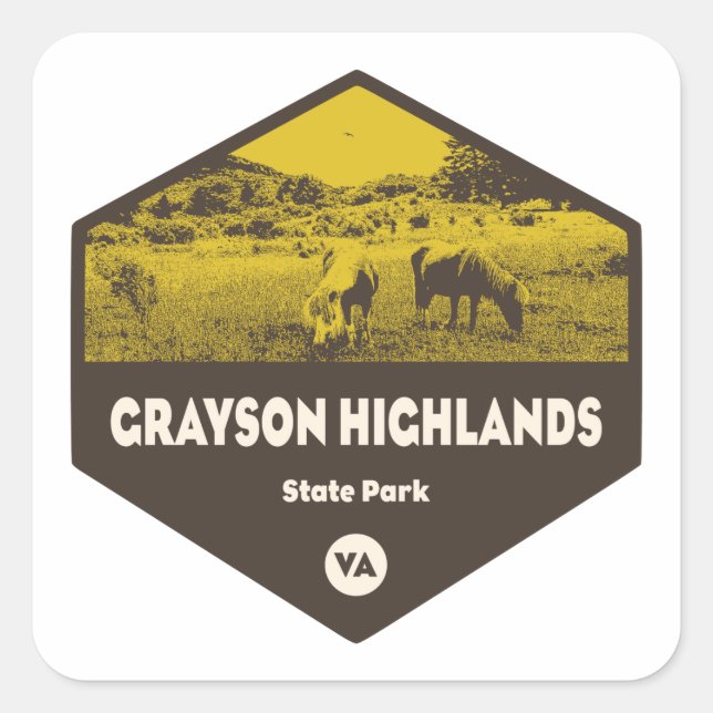 Grayson Highlands Staat Park Virginia Quadratischer Aufkleber (Vorderseite)
