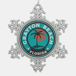 Grayton Beach Florida 30A 30 A Smaragdküste Schneeflocken Zinn-Ornament