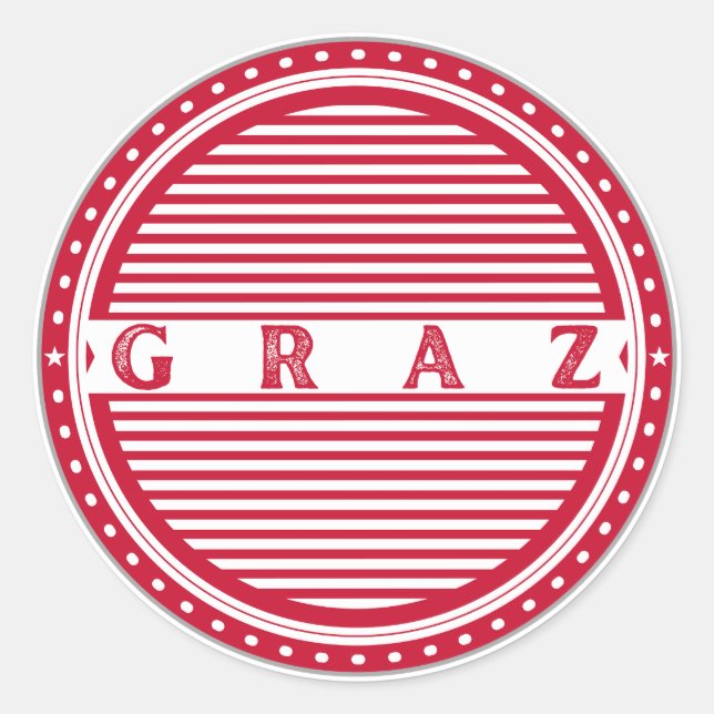 Graz City Pride Emblem – Austria Identity Runder Aufkleber (Vorderseite)