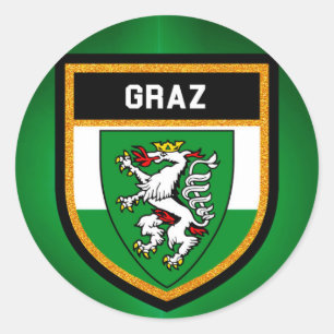 Graz Flag Runder Aufkleber