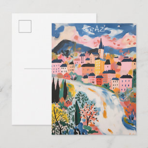 Graz Österreich Reise Stadt Malerei Ästhetik Postkarte