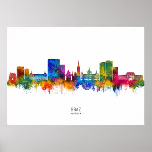 Graz Österreich Skyline Poster