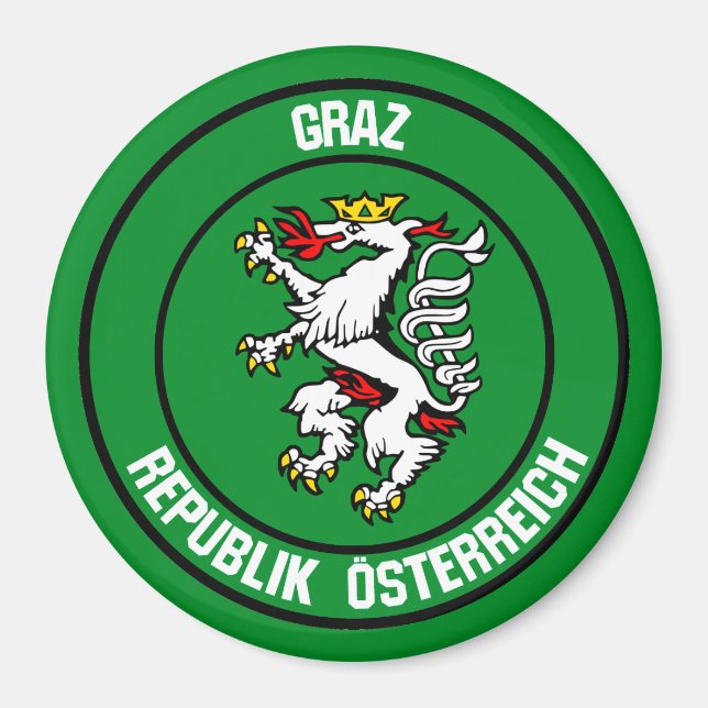 Graz Round Emblem Magnet (Vorne)