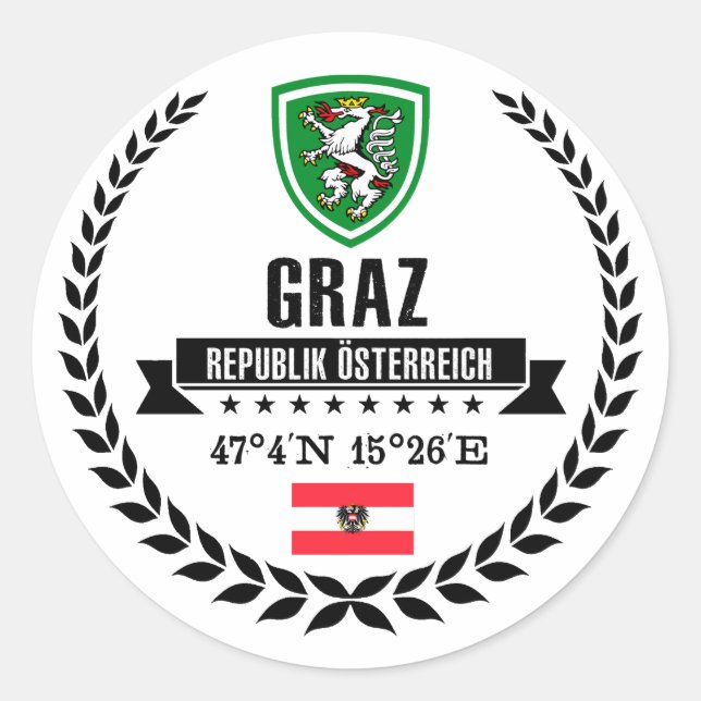 Graz Runder Aufkleber (Vorderseite)