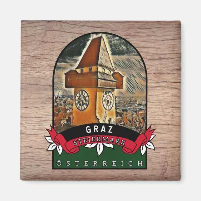Graz Steiermark Souvenir Küchen Magnet (Vorne)