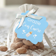 Grazie Con Cuore Italienisch Danke Blau