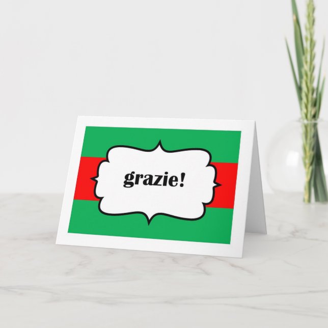Grazie danken Ihnen in Italiano Karte (Vorderseite)