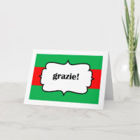 Grazie danken Ihnen in Italiano Karte
