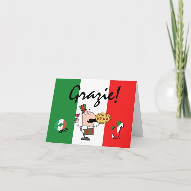Grazie Italienisch Danke-Karte Dankeskarte (Vorderseite)