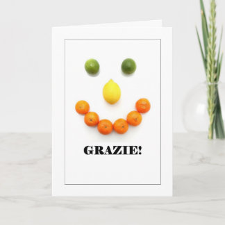 Grazie - Italienisch Danke Limone Card Karte