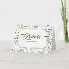 Grazie Italienisch Vielen Dank Botanische Seite Gr Dankeskarte
