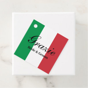 Grazie Italienische Flagge Hochzeitsfeier Geschenkanhänger
