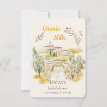 Grazie Mille Aquarell Toskanische Landschaft