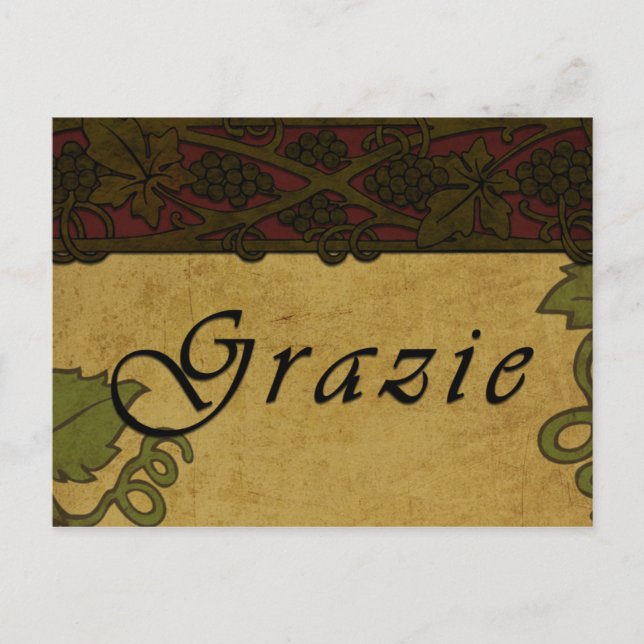 Grazie Trauben - Postkarte (Vorderseite)