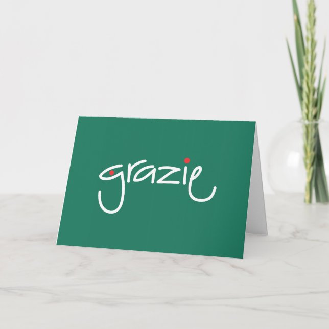 Grazie Weihnachten danken Ihnen in jeder möglicher Dankeskarte (Vorderseite)