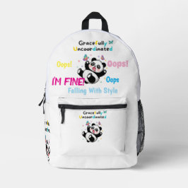Grazile Ungeschickte Süße Panda Bedruckter Rucksack