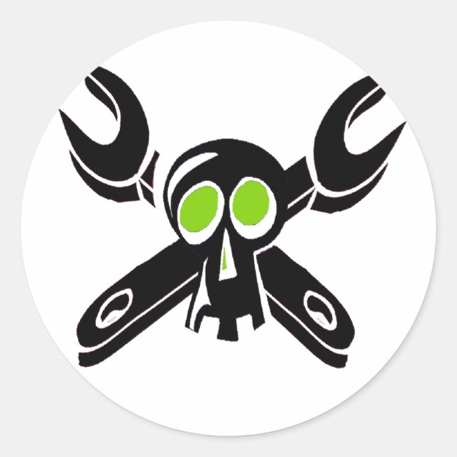 Grease Monkey Boy Runder Aufkleber (Vorderseite)