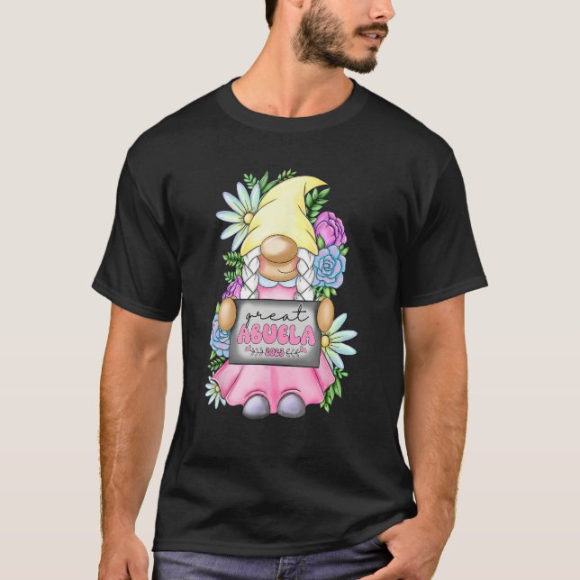 Great Abuela Gnome 2023 Pregnancy Announcement Mot T-Shirt (Vorderseite)