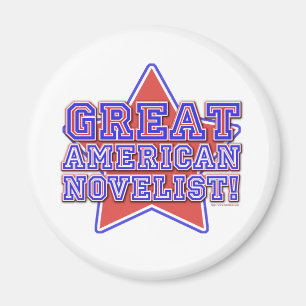 Great American Novelist Schriftsteller Star Design Magnet