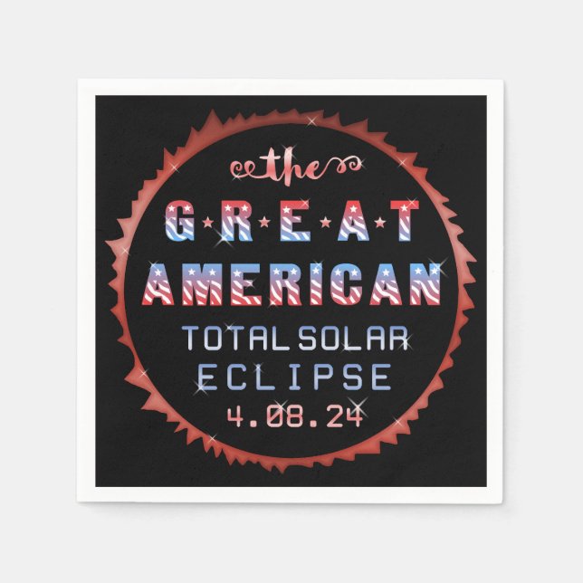 Great American Total Solar Eclipse 8. April 2024 Serviette (Vorderseite)