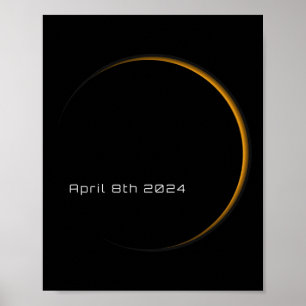 Great American Total Solar Eclipse 8. April 2024 t Poster