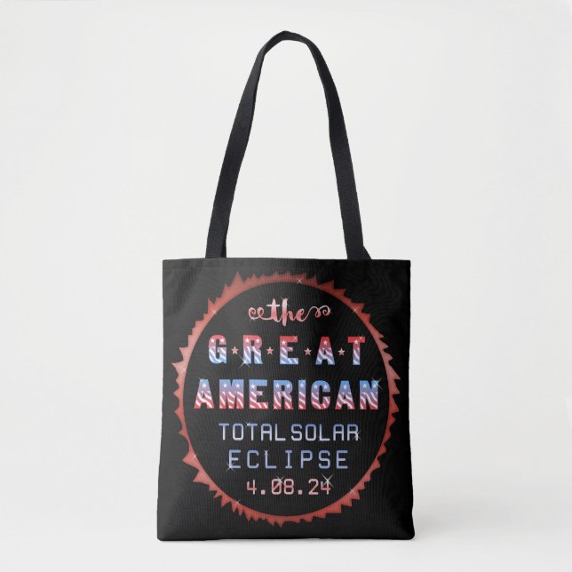 Great American Total Solar Eclipse 8. April 2024 Tasche (Vorderseite)