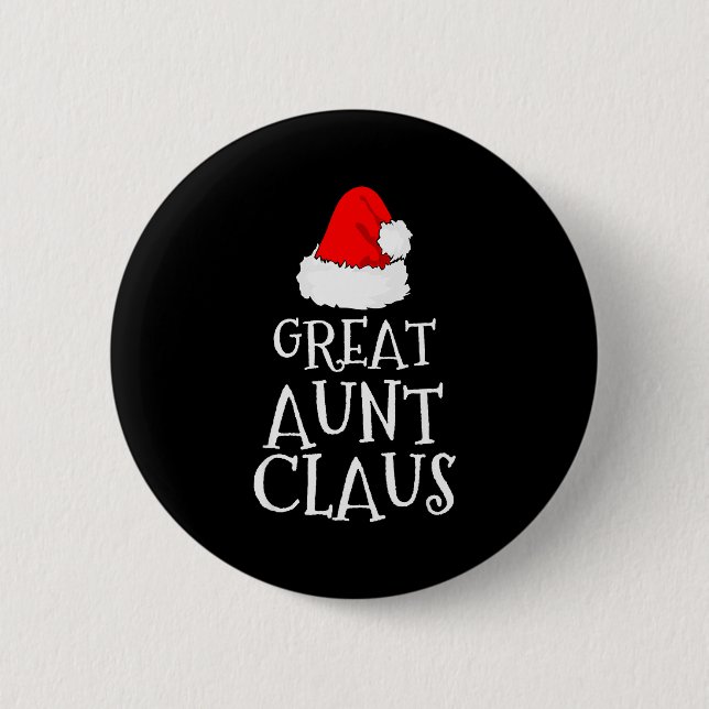 Great Aunt Claus Christmas Santa's Pajama Family M Button (Vorderseite)