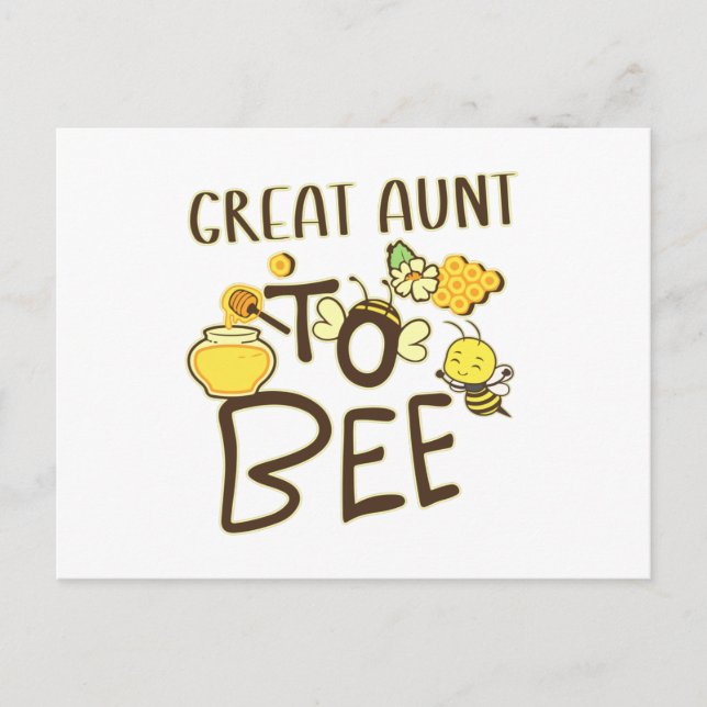 Great Aunt To Bee Pregnancy Announcement Pregnant Postkarte (Vorderseite)