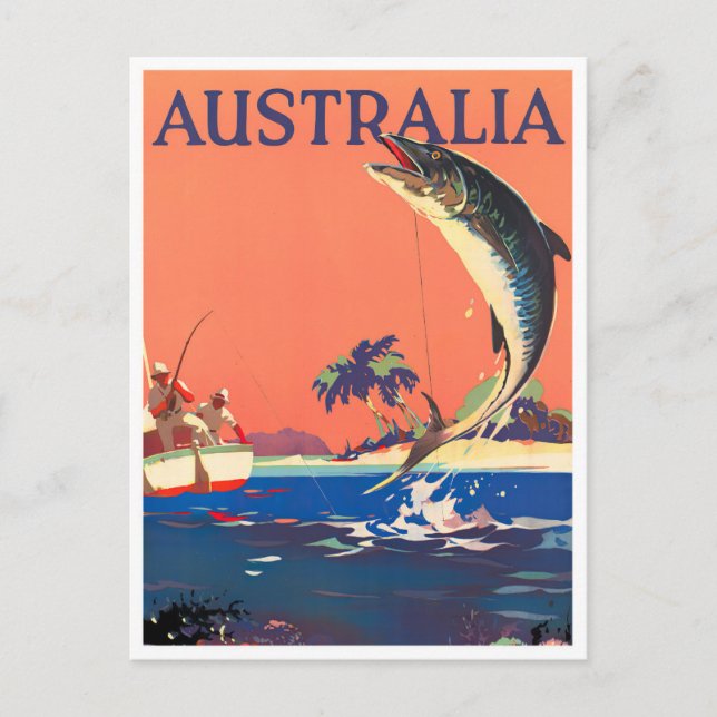 Great Barrier Reef Australien Jahrgang Reise Postkarte (Vorderseite)