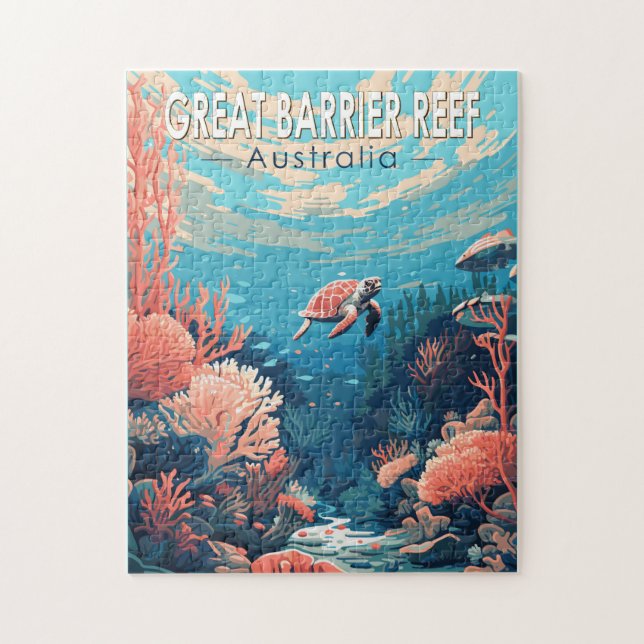 Great Barrier Reef Australien Reisen Vintag (Vertikal)