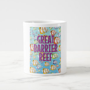 Great Barrier Reef Cartoon-Reiseposter Jumbo-Tasse