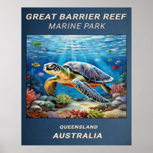 Great Barrier Reef Meeresschildkröte Poster