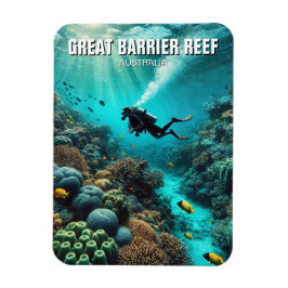 Great Barrier Reef Scuba Diver Magnet