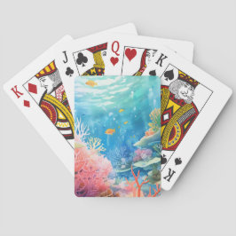 Great Barrier Reef Wasserfarbe Spielkarten