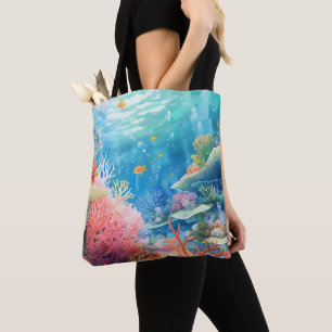 Great Barrier Reef Wasserfarbe Tasche