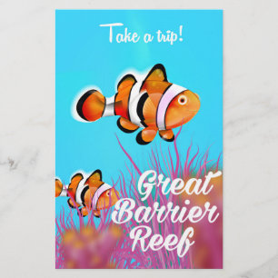 Great Barrier Riff Clowfish Cartoon Poster Briefpapier