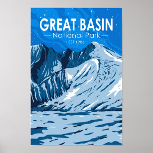 Great-Basen-Nationalpark Wheeler Peak Vintag Poster