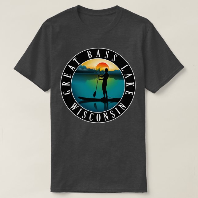 Great Bass Lake Wisconsin Paddleboard T-Shirt (Design vorne)