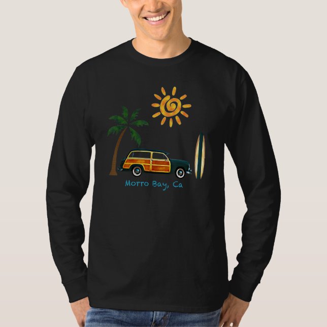 Great Beach Woodie Surf für Morro Bay T-Shirt (Vorderseite)