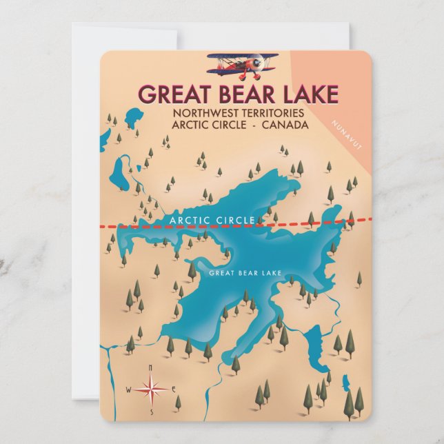 Great Bear Lake, Canada, carte affiche de voyage (Devant)