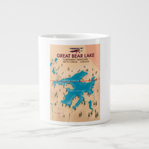 Great Bear Lake, Kanada, Karte Reiseplakat Kunst Jumbo-Tasse