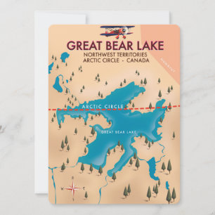 Great Bear Lake, Kanada, Karte Reiseplakatart