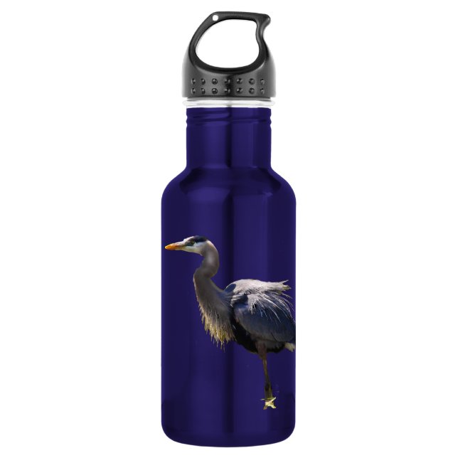 Great Blue Heron 18oz Wasserflasche (Vorderseite)
