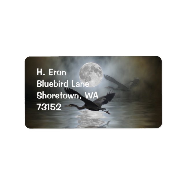 Great Blue Heron Address Labels Adressaufkleber (Vorne)
