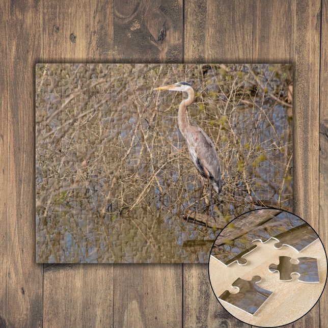 Great Blue Heron an der Extremität (Great Blue Heron on a limb Jigsaw Puzzle)