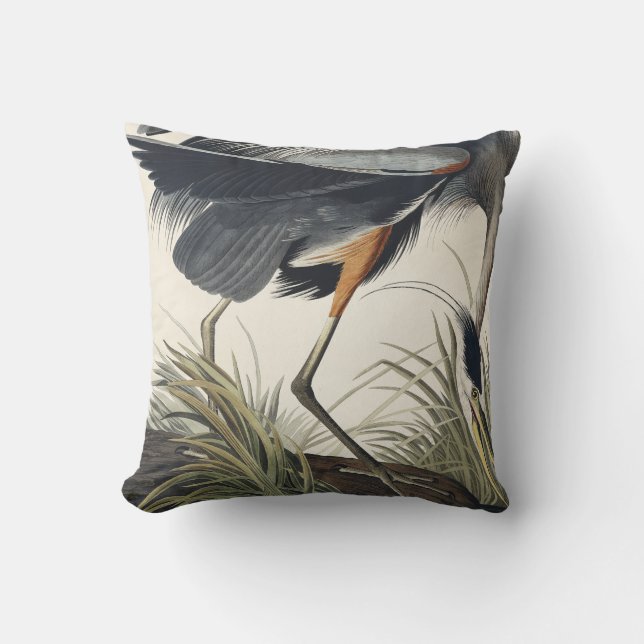 Great Blue Heron aus Vögeln Amerikas Kissen (Vorderseite)