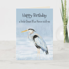 Great Blue Heron Bird Personality Fun Geburtstag Karte