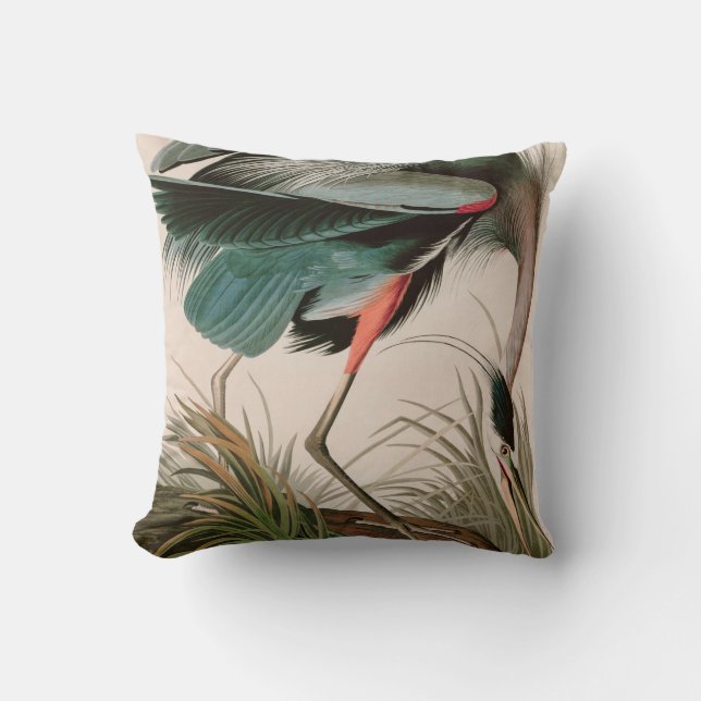 Great Blue Heron Birds of America Audubon Print Kissen (Vorderseite)
